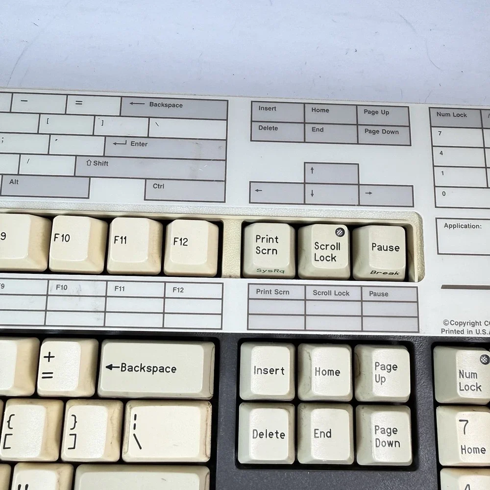 Vintage Compaq Enhanced Wired Standard Keyboard QWERTY W/ Template USA